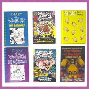 Diary of a Wimpy Kid Book Set Bundle + Captain Underpants Kids Book Bundle Lot